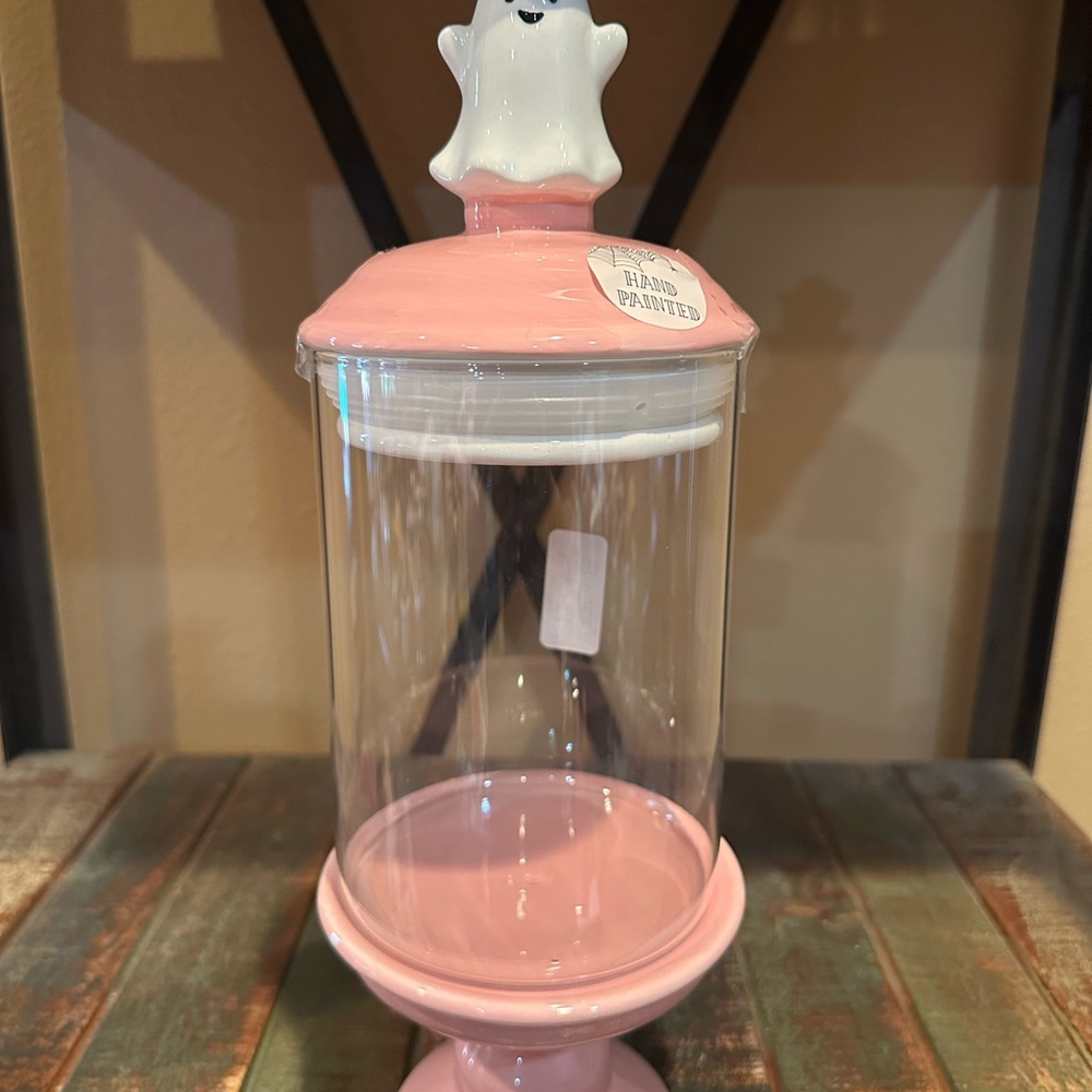 Pink Ghost Candy Jar
